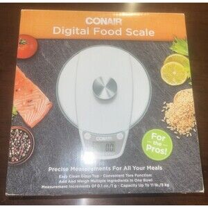 CONAIR Professional DIGITAL FOOD SCALE Glass Top 11 Ib Capacity  NEW IN BOX